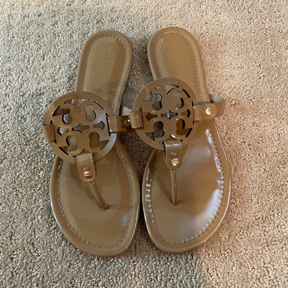 Tory Burch Tan Patent Miller Sandal